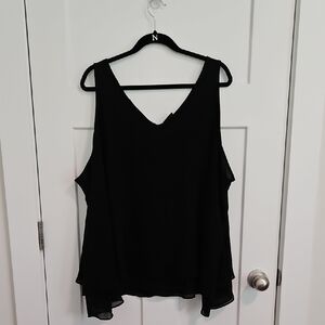 Lane Bryant Black Asymmetrical Sleeveless Tank Top